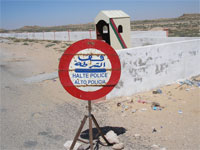 de grensovergang naar Mauritanië